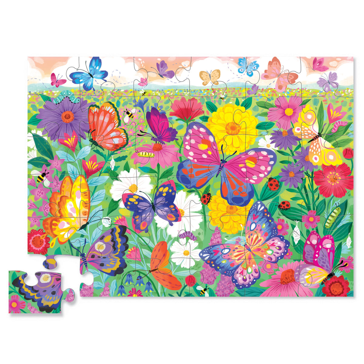 Floor Puzzle Butterfly Garden 36pc Foil Stamped - Tiger Tribe main image 1