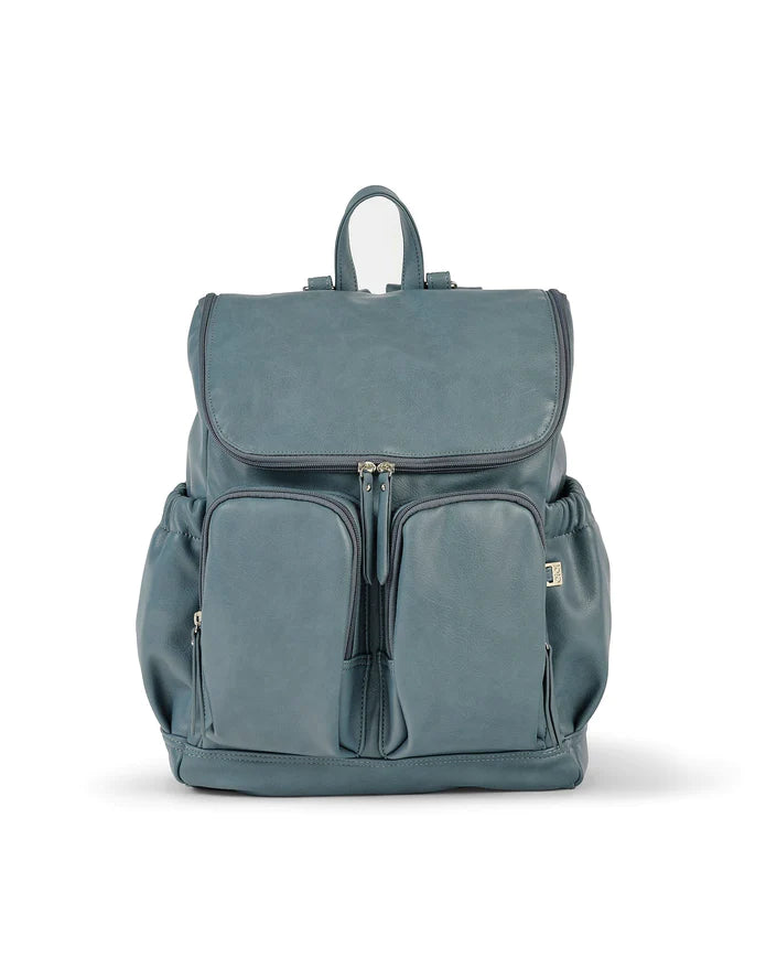 Oioi Faux Leather Nappy Backpack - Stone Blue main image 0